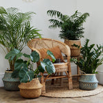 Seagrass Tribal Amber Lined Basket Medium H30Cm D35Cm - Rogey