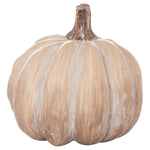 Set Of Six Carved Wood Effect Pumpkins - Rogey