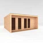 Sherwood Cresswell 5m x 4m Insulated Garden Room - (UPVC Windows & Doors) - White - Rogey