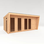 Sherwood Edwinstowe 5m x 3m Insulated Garden Room - (UPVC Windows & Doors) - Oak - Rogey