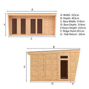 Sherwood Edwinstowe 5m x 3m Insulated Garden Room - (UPVC Windows & Doors) - White - Rogey