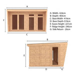 Sherwood Harlow 4m x 3m Insulated Garden Room - (UPVC Windows & Doors) - Grey - Rogey