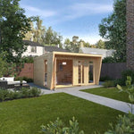 Sherwood Harlow 4m x 3m Insulated Garden Room - (UPVC Windows & Doors) - Oak - Rogey