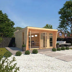 Sherwood Harlow 4m x 4m Insulated Garden Room - (UPVC Windows & Doors) - Oak - Rogey