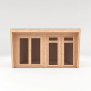 Sherwood Harlow 4m x 4m Insulated Garden Room - (UPVC Windows & Doors) - Oak - Rogey