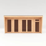 Sherwood Harlow 5m x 4m Insulated Garden Room - (UPVC Windows & Doors) - Oak - Rogey