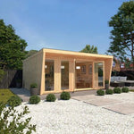 Sherwood Harlow 5m x 4m Insulated Garden Room - (UPVC Windows & Doors) - Oak - Rogey