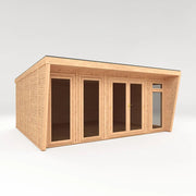 Sherwood Harlow 5m x 4m Insulated Garden Room - (UPVC Windows & Doors) - Oak - Rogey