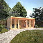 Sherwood Harlow 6m x 3m Insulated Garden Room - (UPVC Windows & Doors) - Oak - Rogey