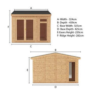 Sherwood Rufford 4m x 3m Insulated Garden Room - (UPVC Windows & Doors) - Oak - Rogey