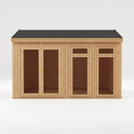 Sherwood Rufford 4m x 4m Insulated Garden Room - (UPVC Windows & Doors) - Oak - Rogey