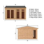Sherwood Rufford 4m x 4m Insulated Garden Room - (UPVC Windows & Doors) - Oak - Rogey