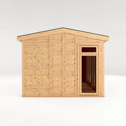 Sherwood Rufford 5m x 3m Insulated Garden Room - (UPVC Windows & Doors) - Oak - Rogey
