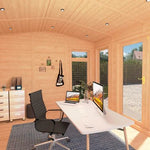 Sherwood Rufford 5m x 3m Insulated Garden Room - (UPVC Windows & Doors) - Oak - Rogey