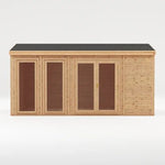 Sherwood Rufford 5m x 3m Insulated Garden Room - (UPVC Windows & Doors) - Oak - Rogey