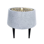 Solis Water Feature on Stand with Light Display in Terrazzo & Brass - Rogey