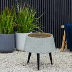 Solis Water Feature on Stand with Light Display in Terrazzo & Brass - Rogey
