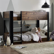 Solomon Bunk Bed - Rustic And Black - Rogey