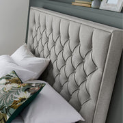 Wilson Grey Fabric Ottoman Bed King - Rogey