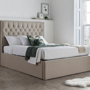 Wilson Oatmeal Fabric Ottoman Bed King - Rogey