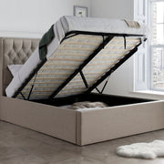 Wilson Oatmeal Fabric Ottoman Bed King - Rogey